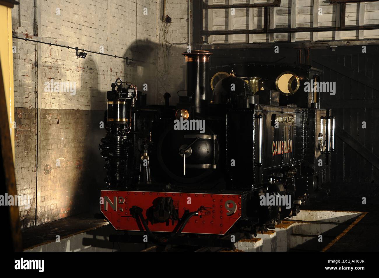 'Prince of Wales' 1213 / 9 in the old standard gauge engine shed at Aberystwyth. Stock Photo