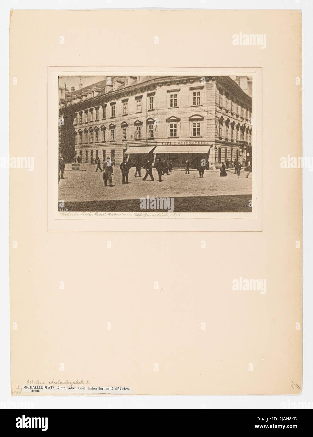 1., Michaelerplatz 2 - Herbersteinpalais - Café Griensteidl. Franz Holluber (1858—1942), Photographer Stock Photo
