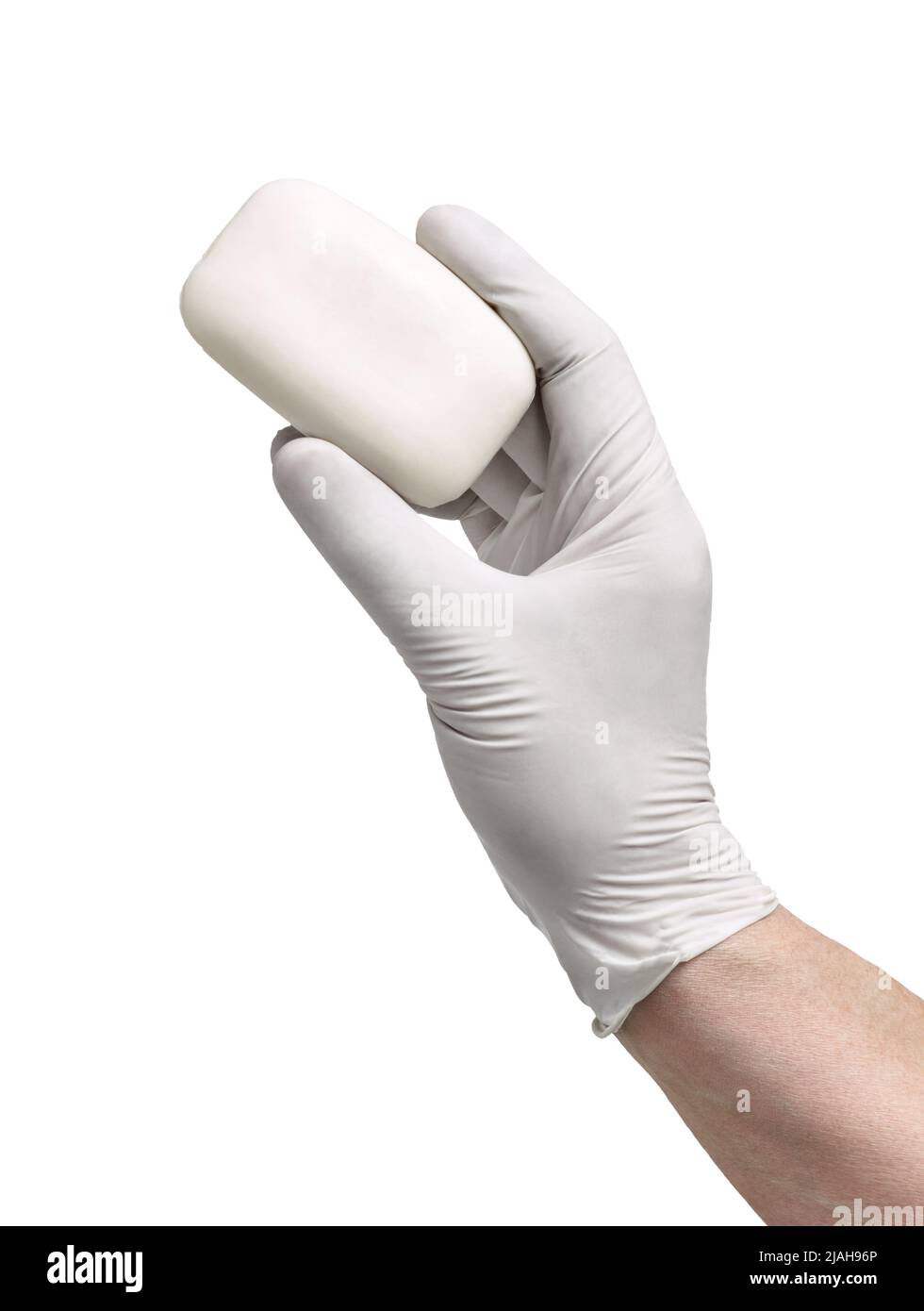 Delivery Man Hand Latex Gloves Holding Stock Photo 1958438788