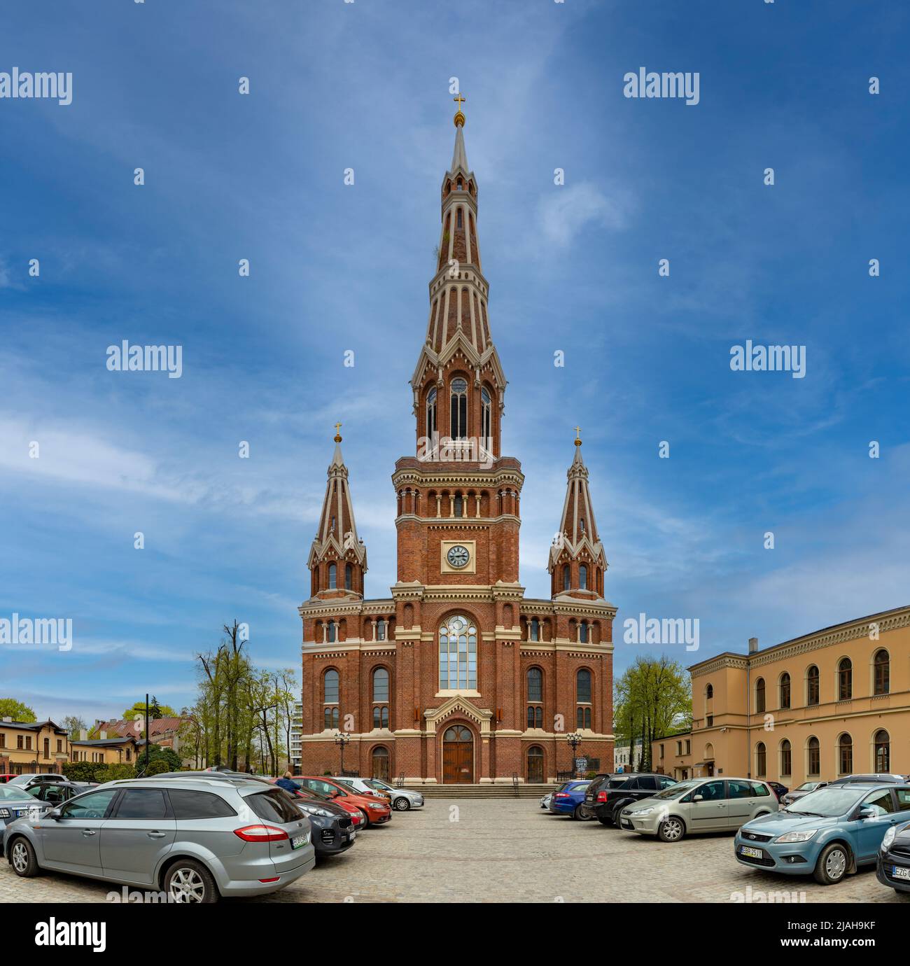 A picture of the Church of the Holy Name of Jesus, in Łódź Stock Photo ...