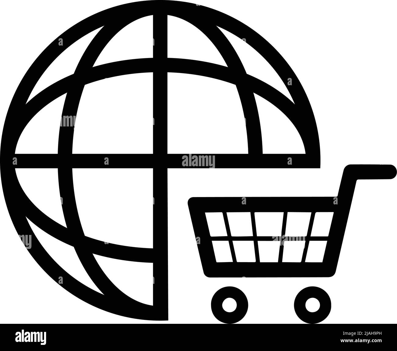 Global shopping, cart icon. Beautiful design and fully editable vector