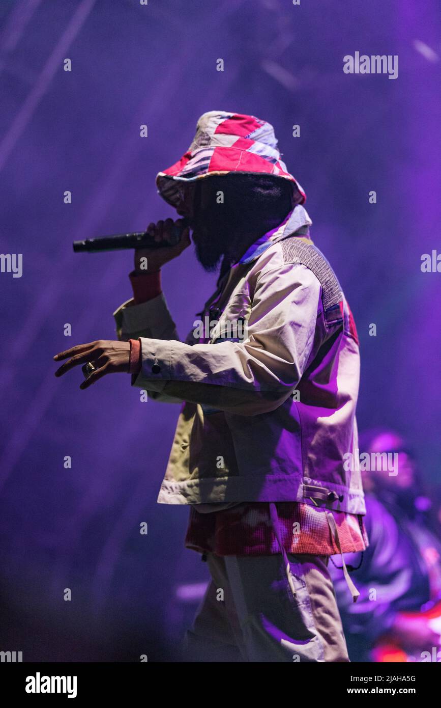 London,, England, 29th May 2022, Protoje & The Indiggnation performing on Yard stage at City Splash Festival 2022 in Brockwell Park in Brixton, Nigel R Glasgow/Alamy Live News Stock Photo