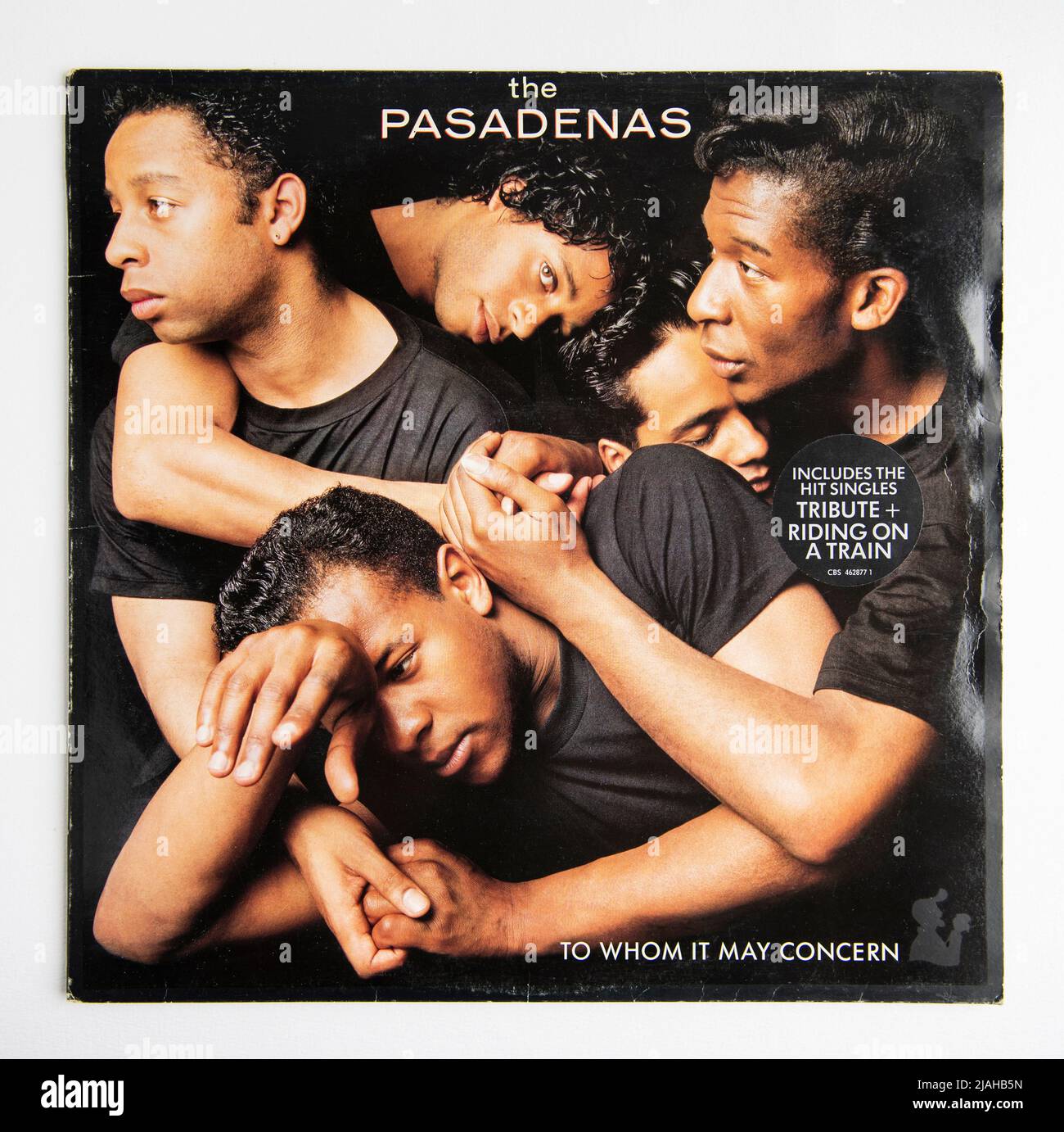 LP cover of To Whom It May Concern, the debut album by The Pasadenas, which was released in 1988 Stock Photo
