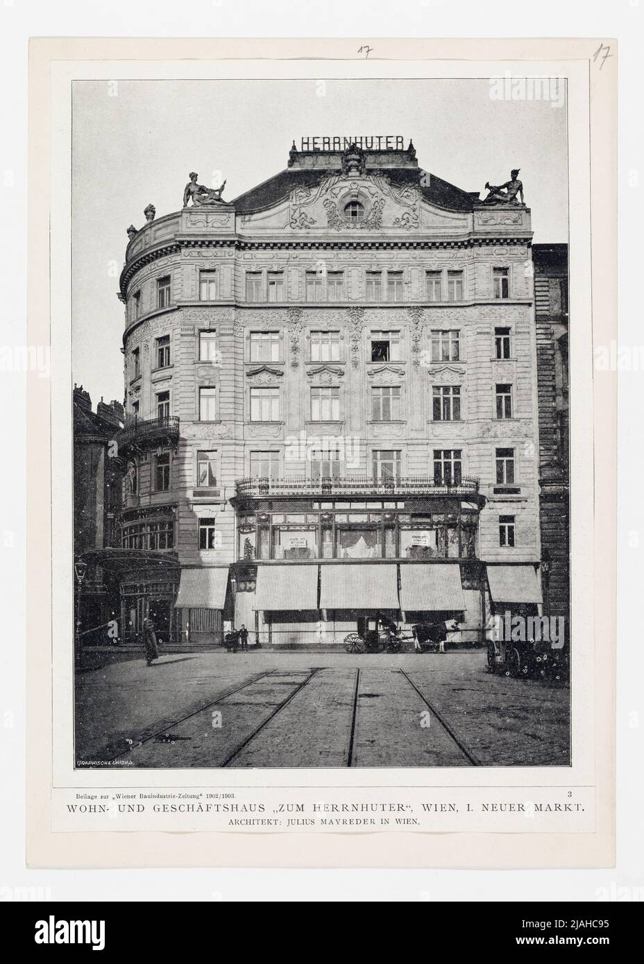 1st, Neuer Markt 17 - Herrnhuterhaus (supplement to the 'Wiener Bauindustrie -Zeitung' 1902/1903). Unknown, photographer Stock Photo