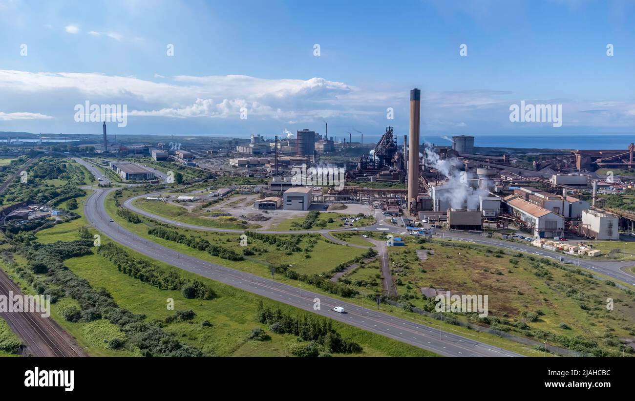 Editorial Port Talbot, UK - MAY 30, 2022: Port Talbot Steel Works on the South Wales coast, Europe's second-biggest steelmaker. Stock Photo