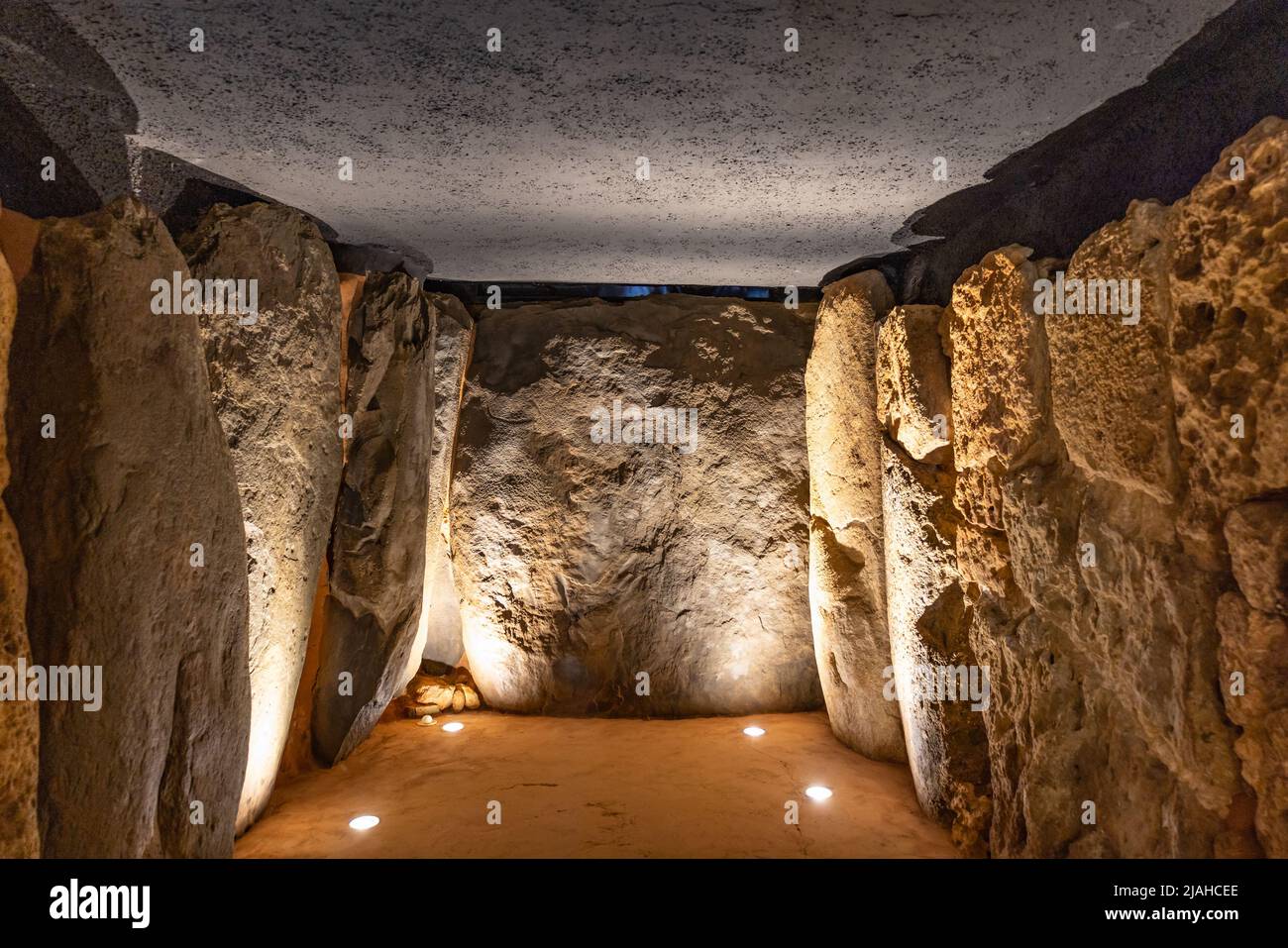 Megalithic monument of El dolmen de Soto in Huekva, Andalusia, Spain Stock Photo