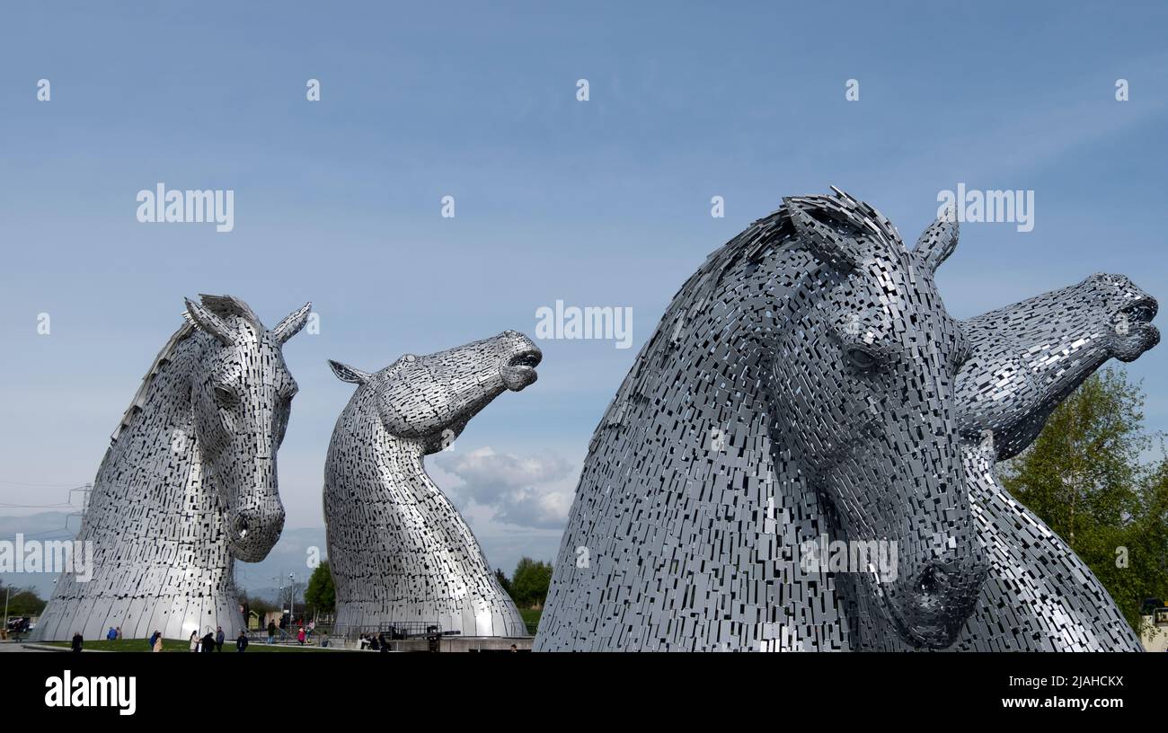 The Kelpies statue in Falkirk,Scotland during the day Stock Photo Alamy