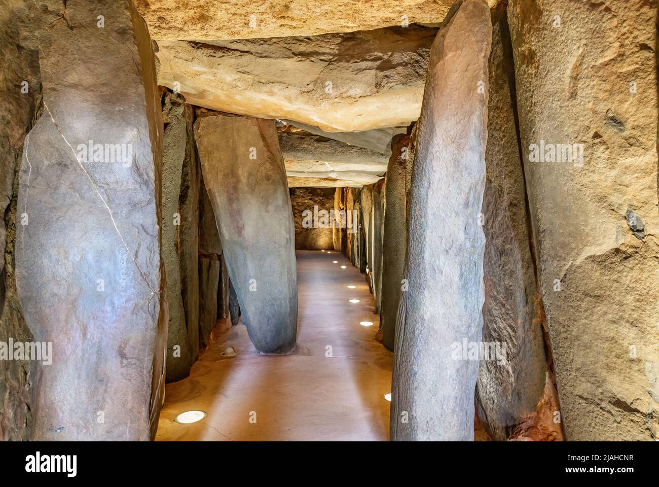 Megalithic monument of El dolmen de Soto in Huelva, Andalusia, Spain Stock Photo