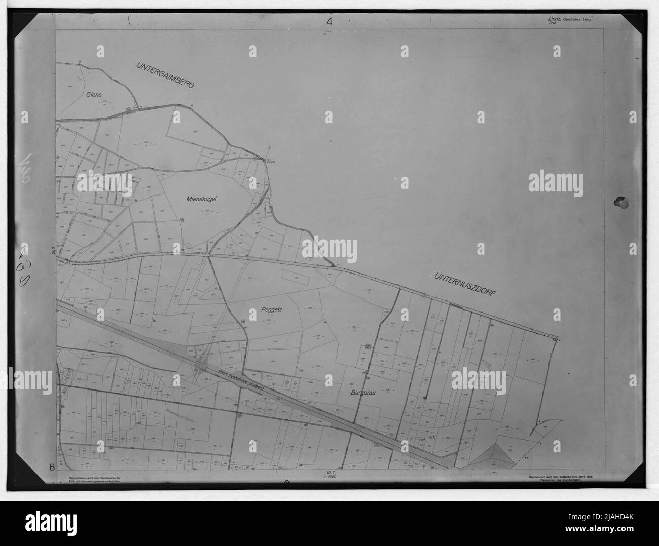 Lienz cadastral plan (East Tyrol Stock Photo Alamy