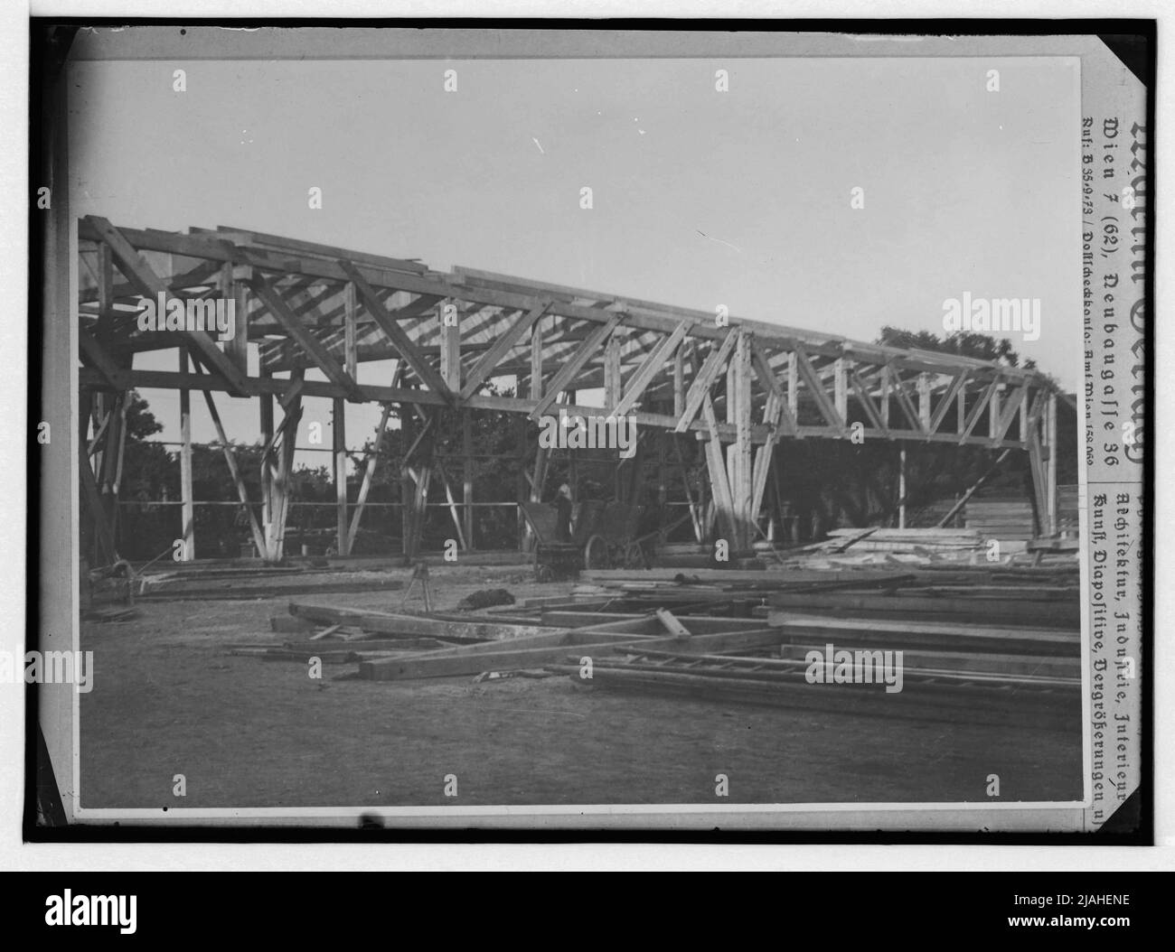 Construction work (on a sports facility designed by Emil Hoppe and Otto Schönthal?) Stock Photo
