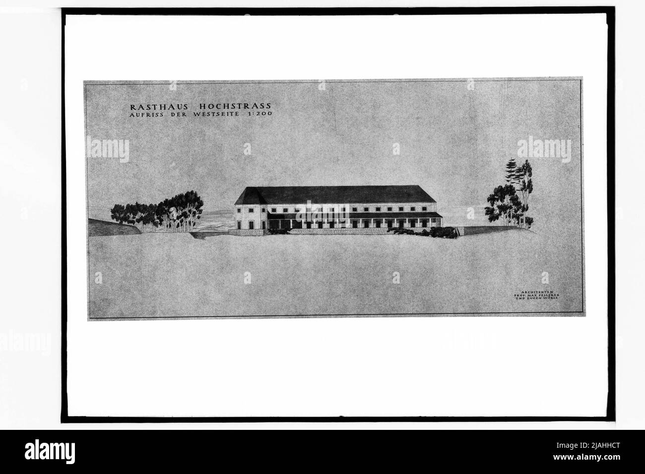 Design for the Rasthaus Hochstraß on the Reichsautobahn (on the sidelines of the west side) Stock Photo