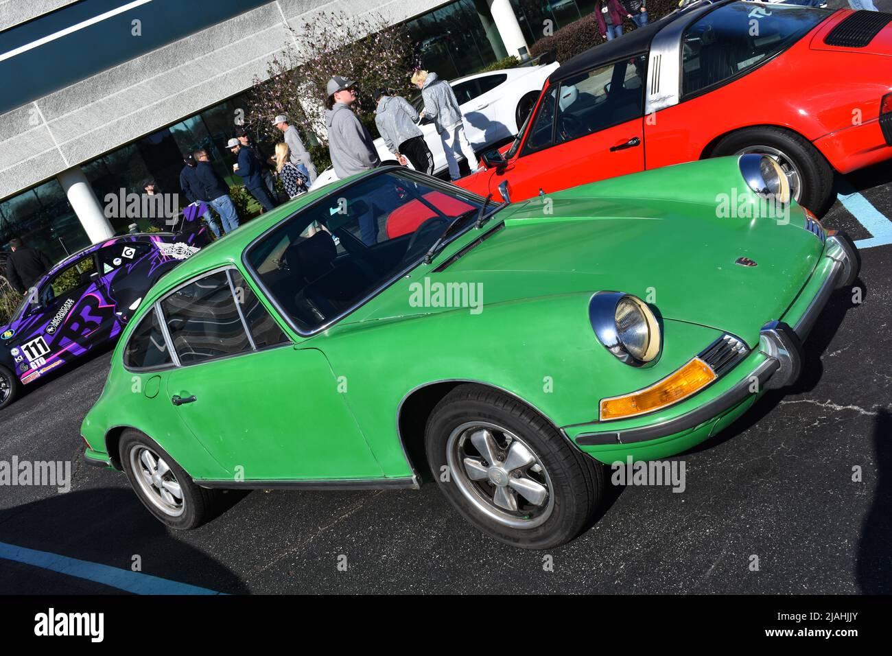 A Vintage 911 Porsche on display at a car show Stock Photo Alamy