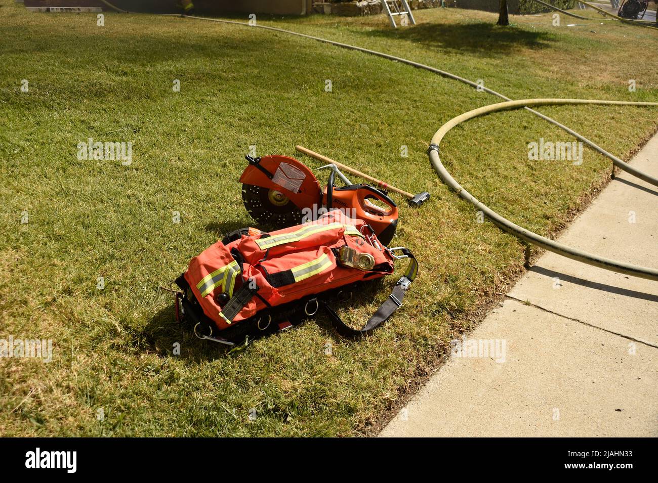 RIC kit at the ready at a structure fire Stock Photo - Alamy