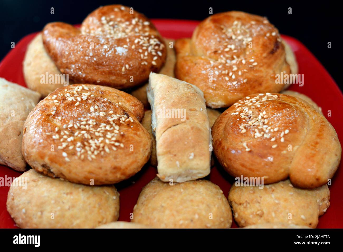 Arabic Egyptian oriental cuisine of cookies filled with dates paste and cookies covered with