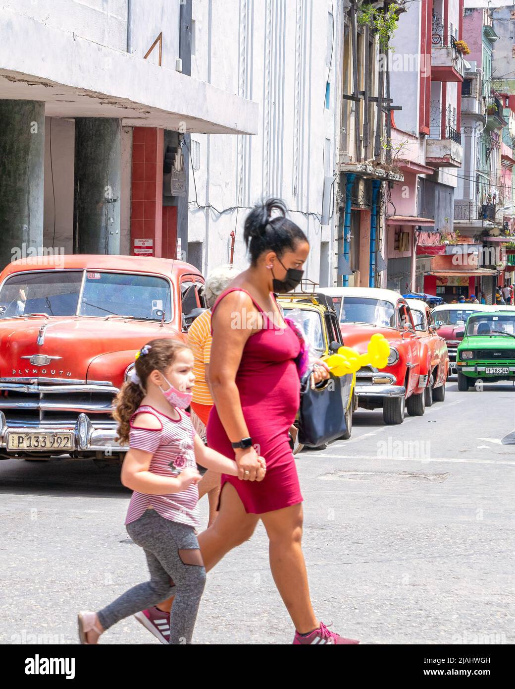 Mother and daughter in Cuba, 2022 Stock Photo