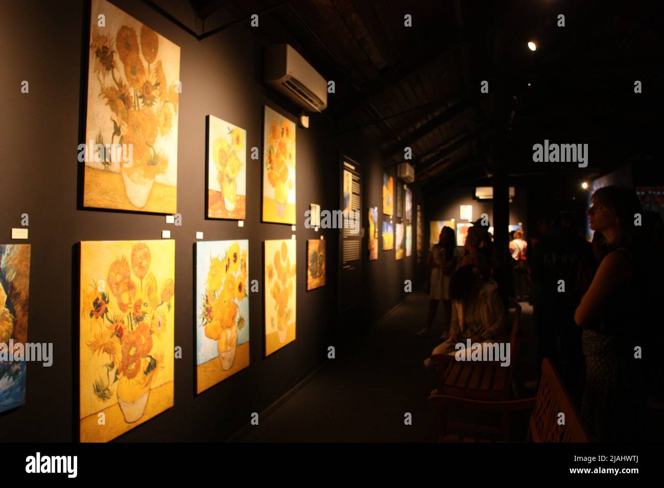 Van Gogh exhibition, the immersive experience. East London. Art Museum. Art show. Stock Photo