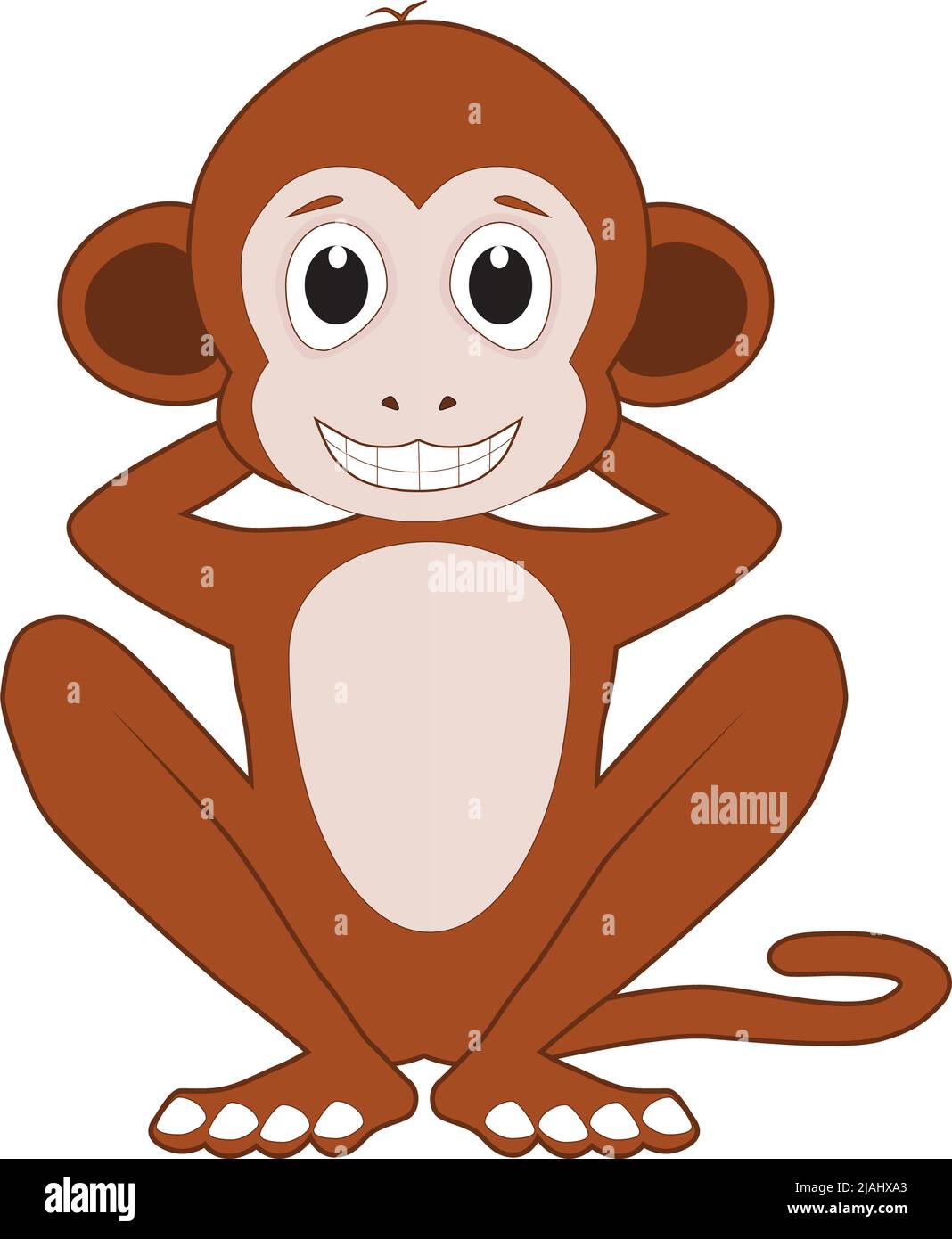 Cartoon of a funny monkey Stock Photo