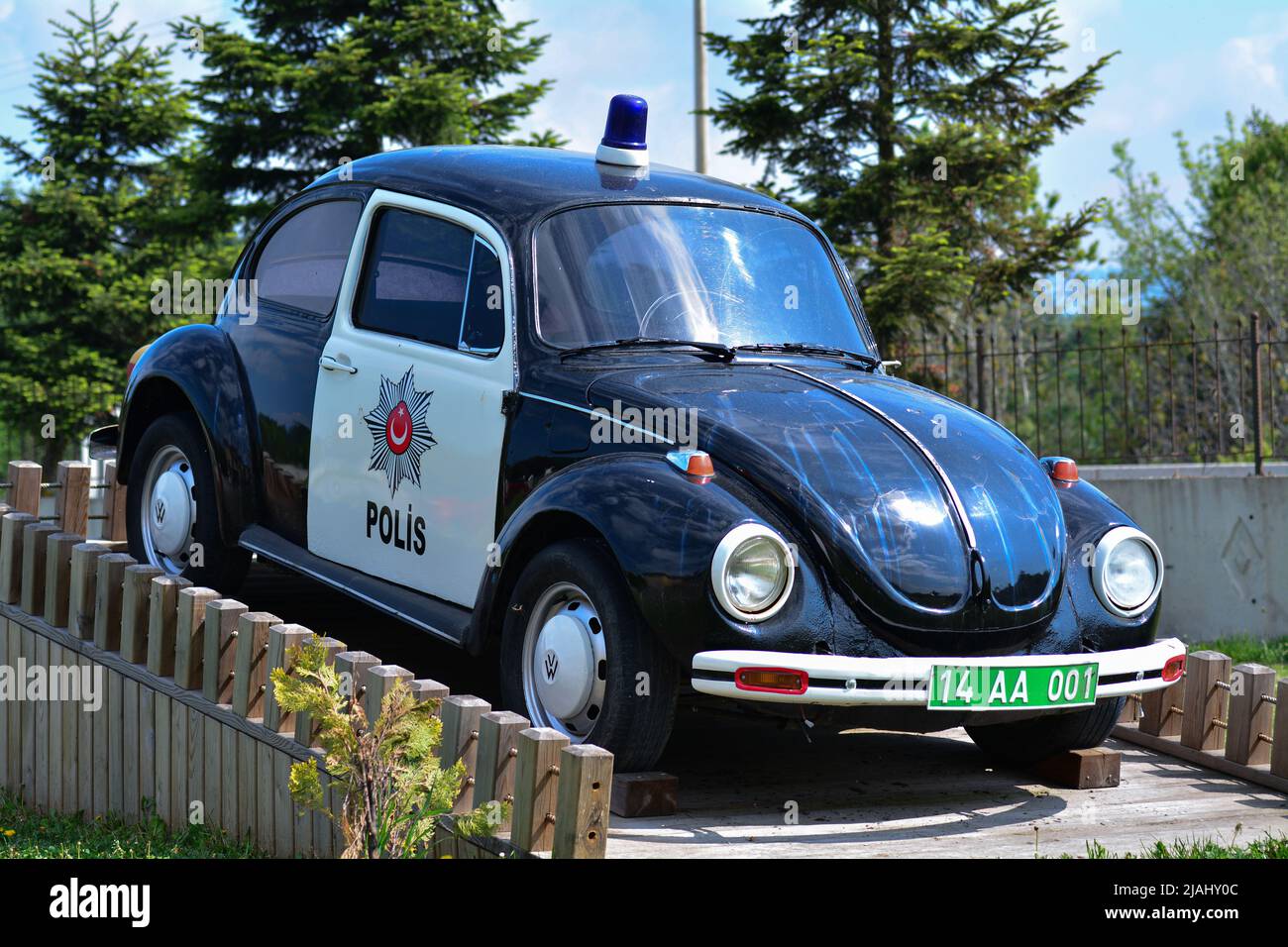 Police Car, Volkswagen its most iconic retro car, the VW Beetle Bolu Turkey Stock Photo