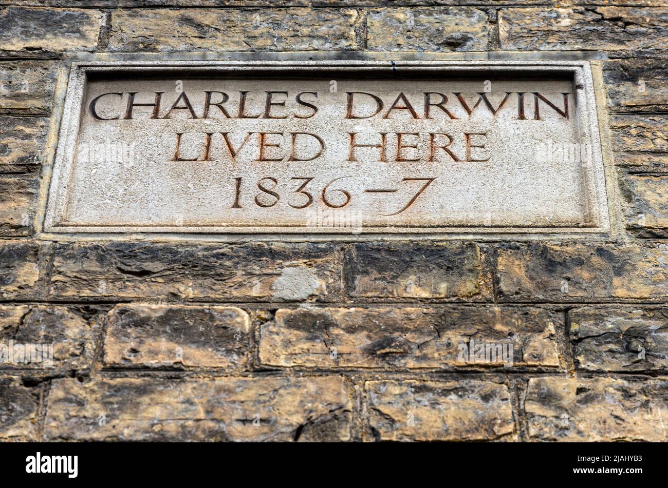 Charles Darwin residence 22 Fitzwilliam Street Cambridge Stock Photo