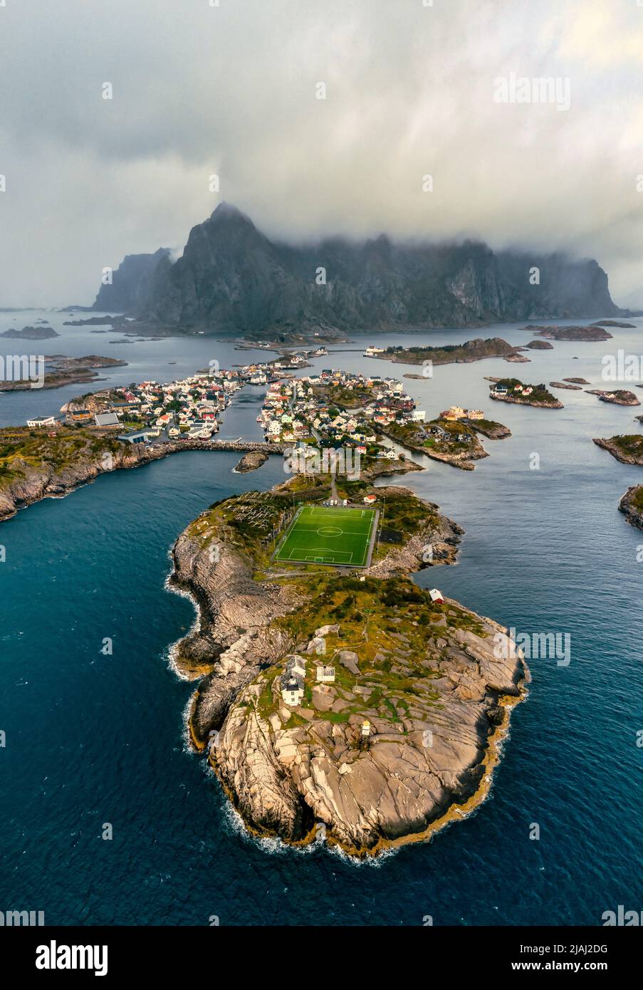 Henningsvær football field by drone in Lofoten, Norway Stock Photo Alamy