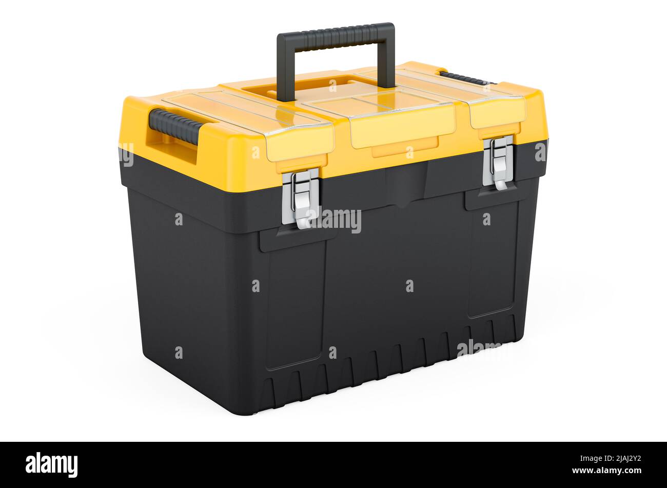 Plastic Toolbox, 3D rendering isolated on white background Stock Photo ...