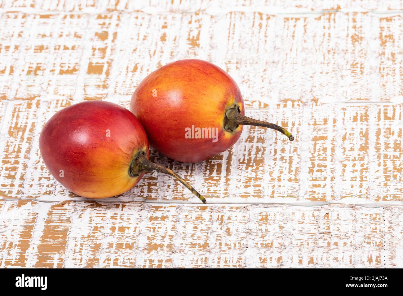 Solanum Betaceum - Exotic Fruit; Tree Tomato Grafted With Blackberry Stock Photo