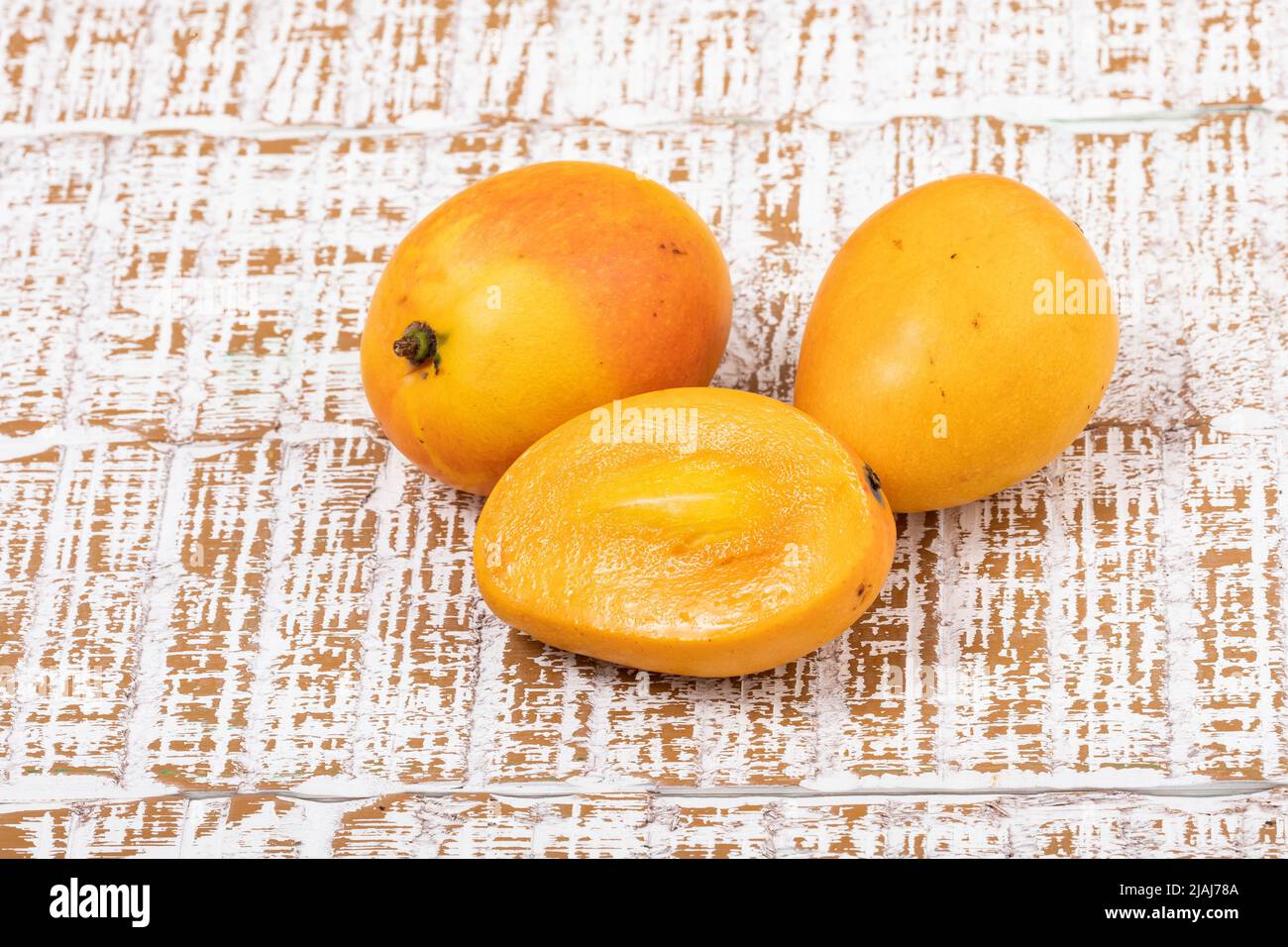 Mangifera Indica - Ripe Sugar Mango Tasty Tropical Fruit Stock Photo