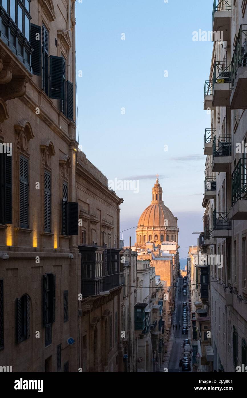 The Basilica of Our Lady of Mount Carmel, Valletta, Malta Stock Photo