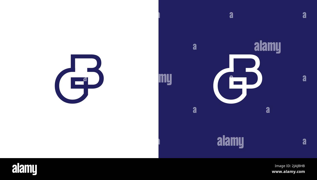 Modern and professional GB letter initials logo design Stock Vector