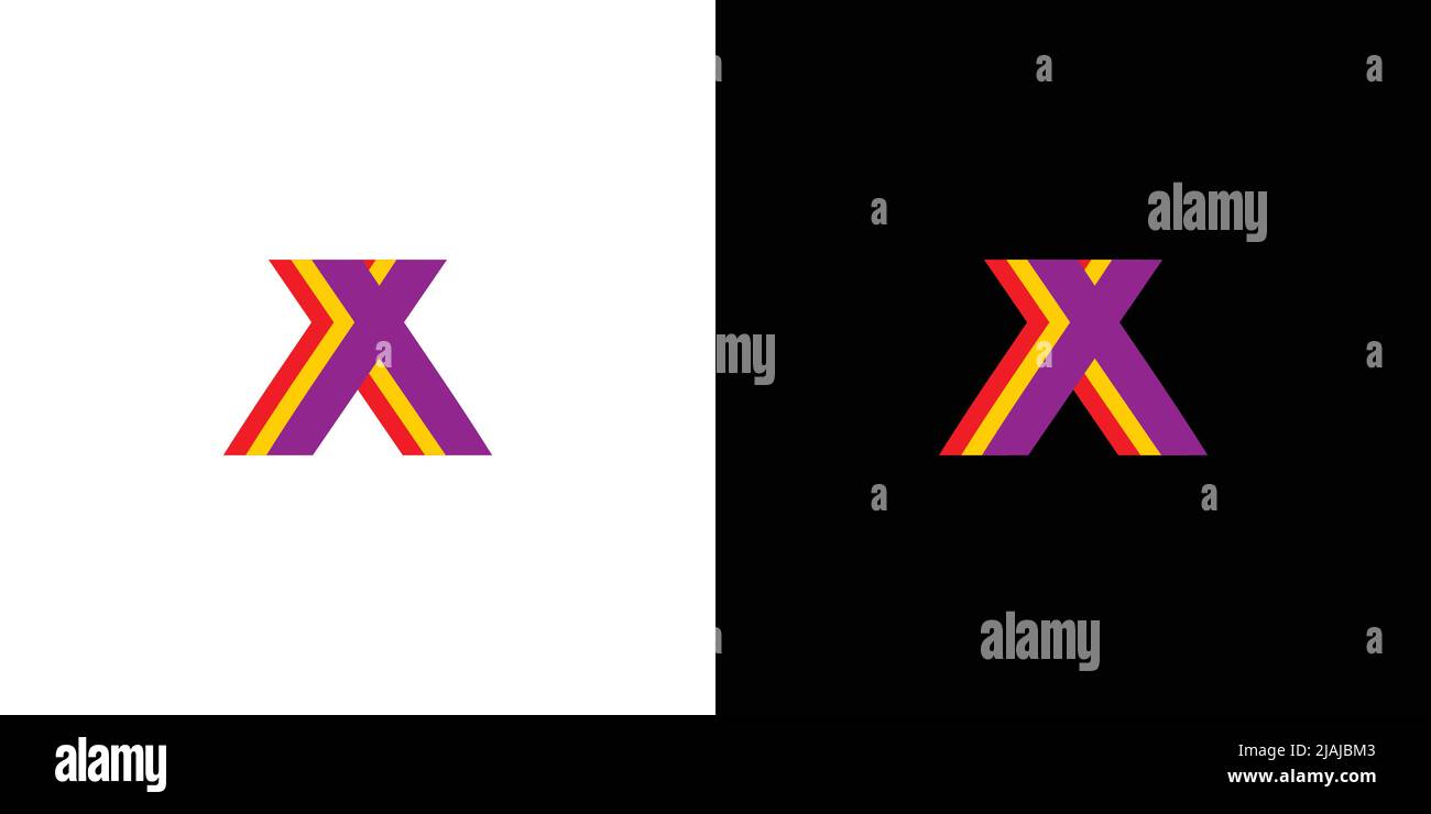 Modern and colorful triple X logo design Stock Vector