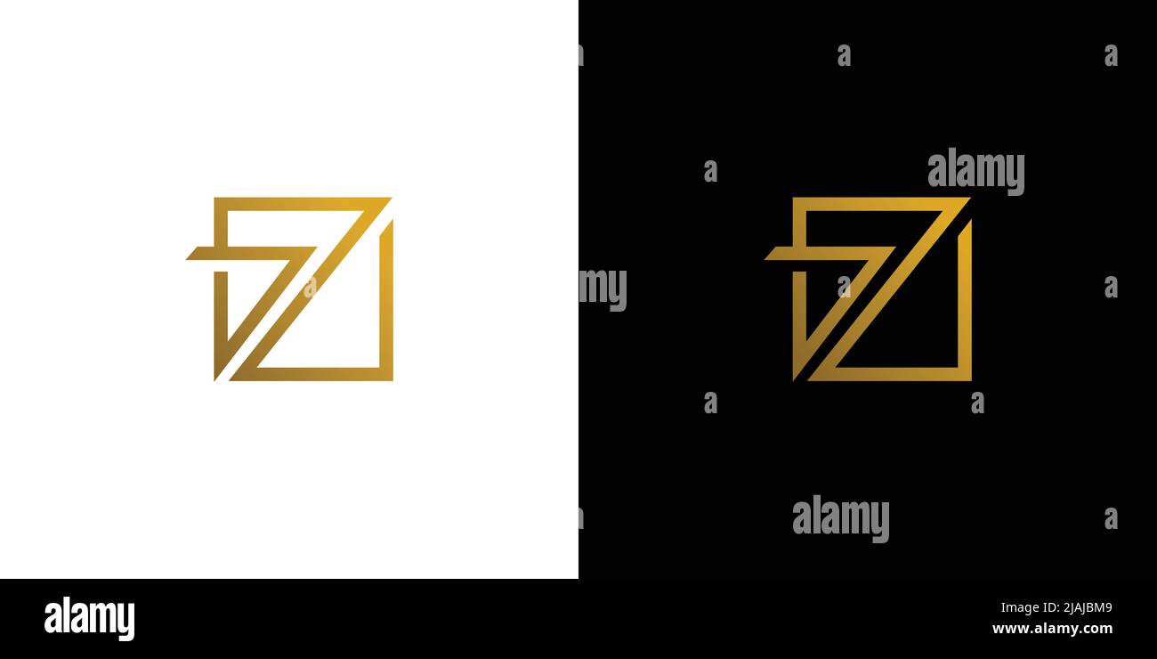 Modern and unique GZ letter initials logo design Stock Vector