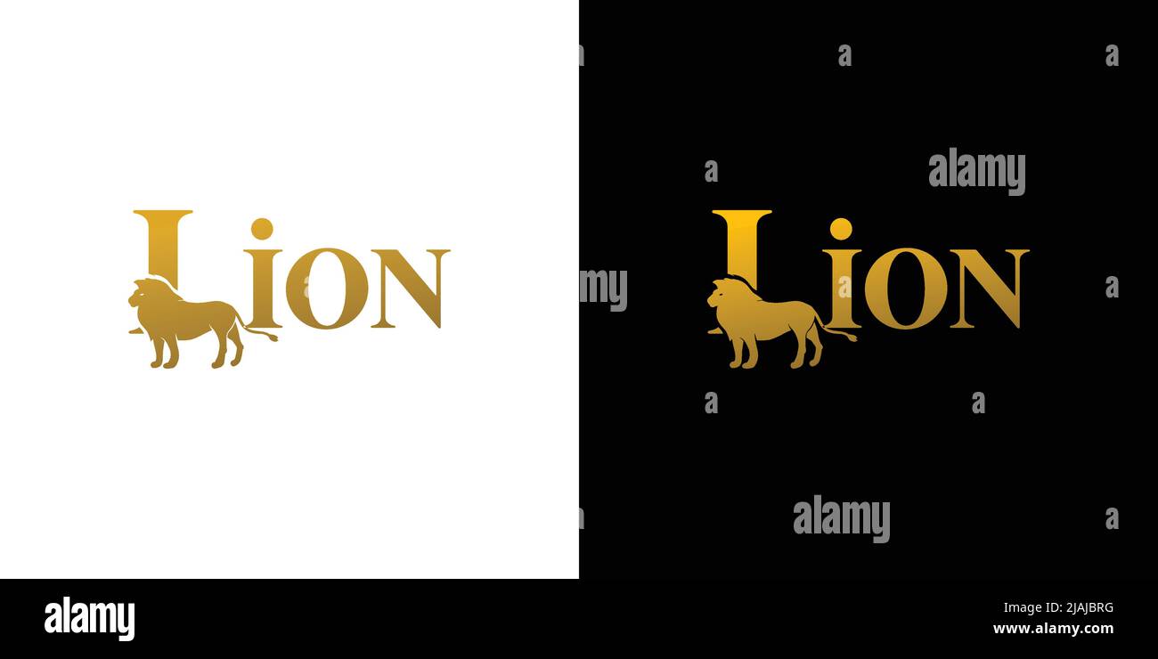 Modern and unique lion text logo design Stock Vector Image & Art Alamy