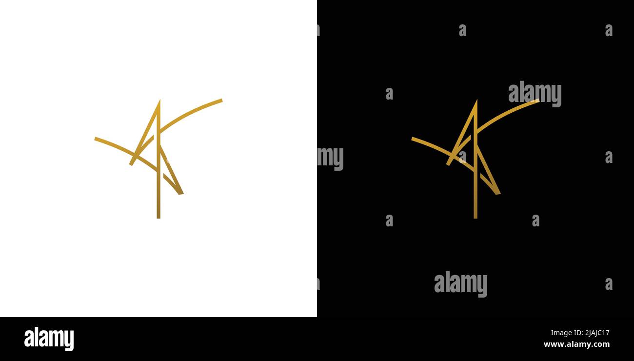 unique and luxury AA letter initials logo design Stock Vector
