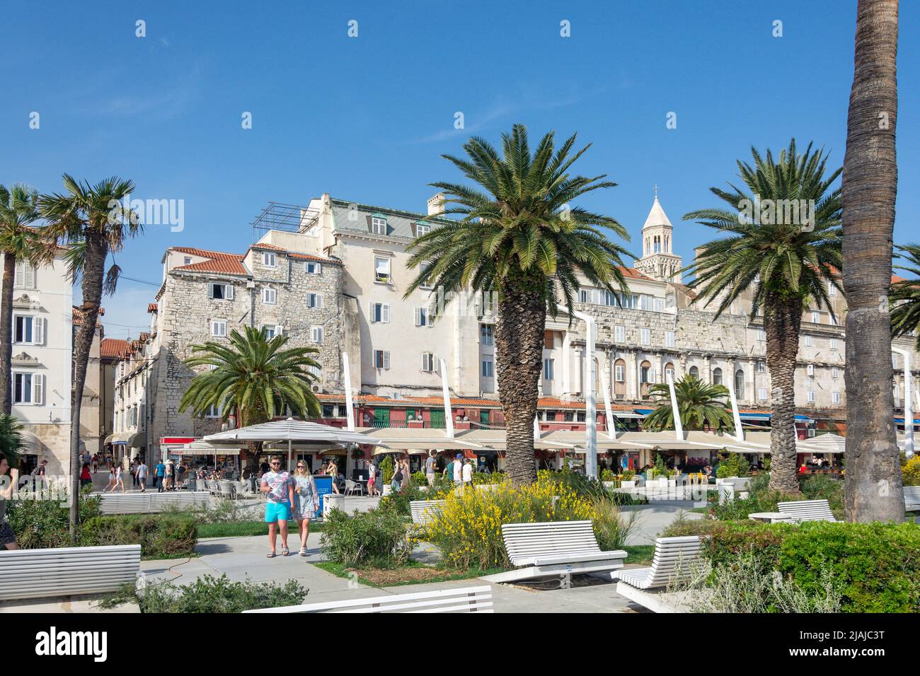 The Riva Waterfront, Old Town, Split, Split-Dalmatia County, Croatia Stock Photo