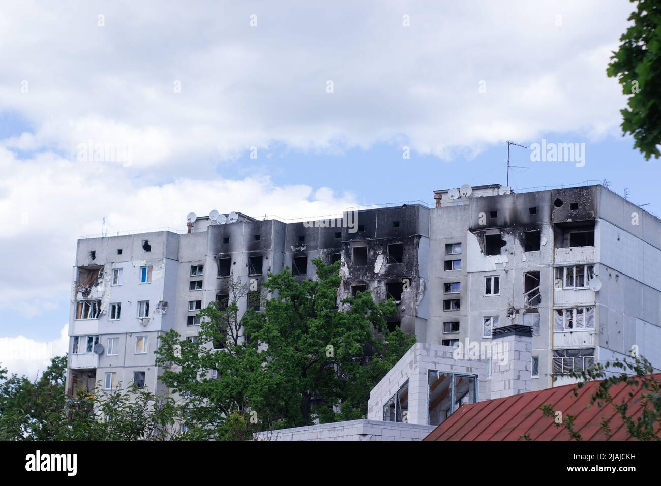 War in Ukraine. abandoned home. russian troops bombing peaceful city