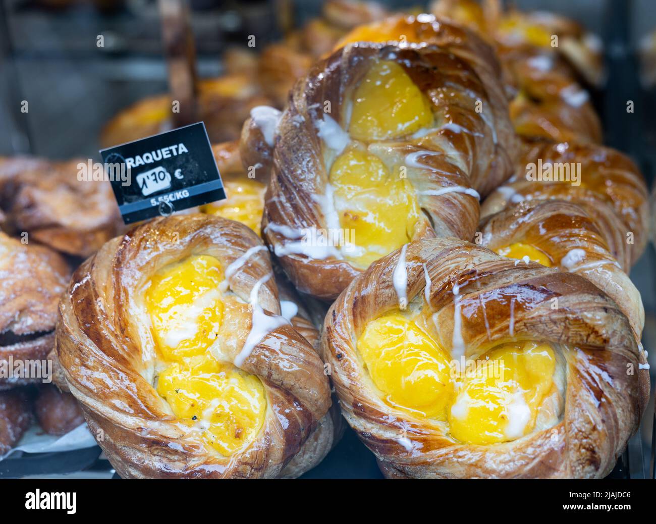 Popular pastries of Spanish cuisine Raqueta Stock Photo Alamy