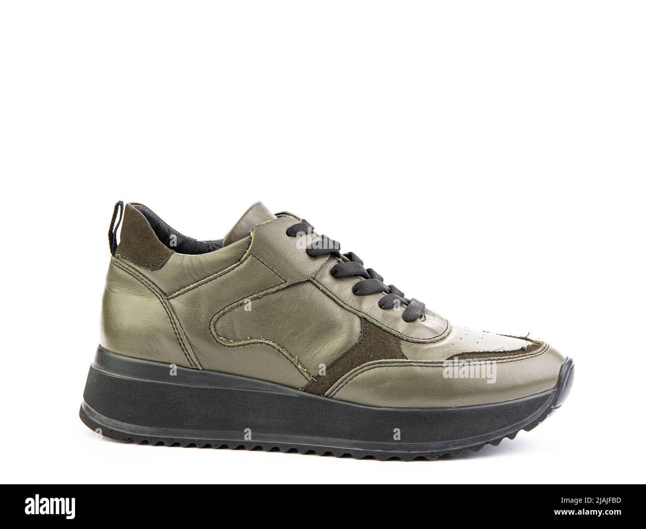 Casual  Patent Leather Green Sneakers Men Shoes