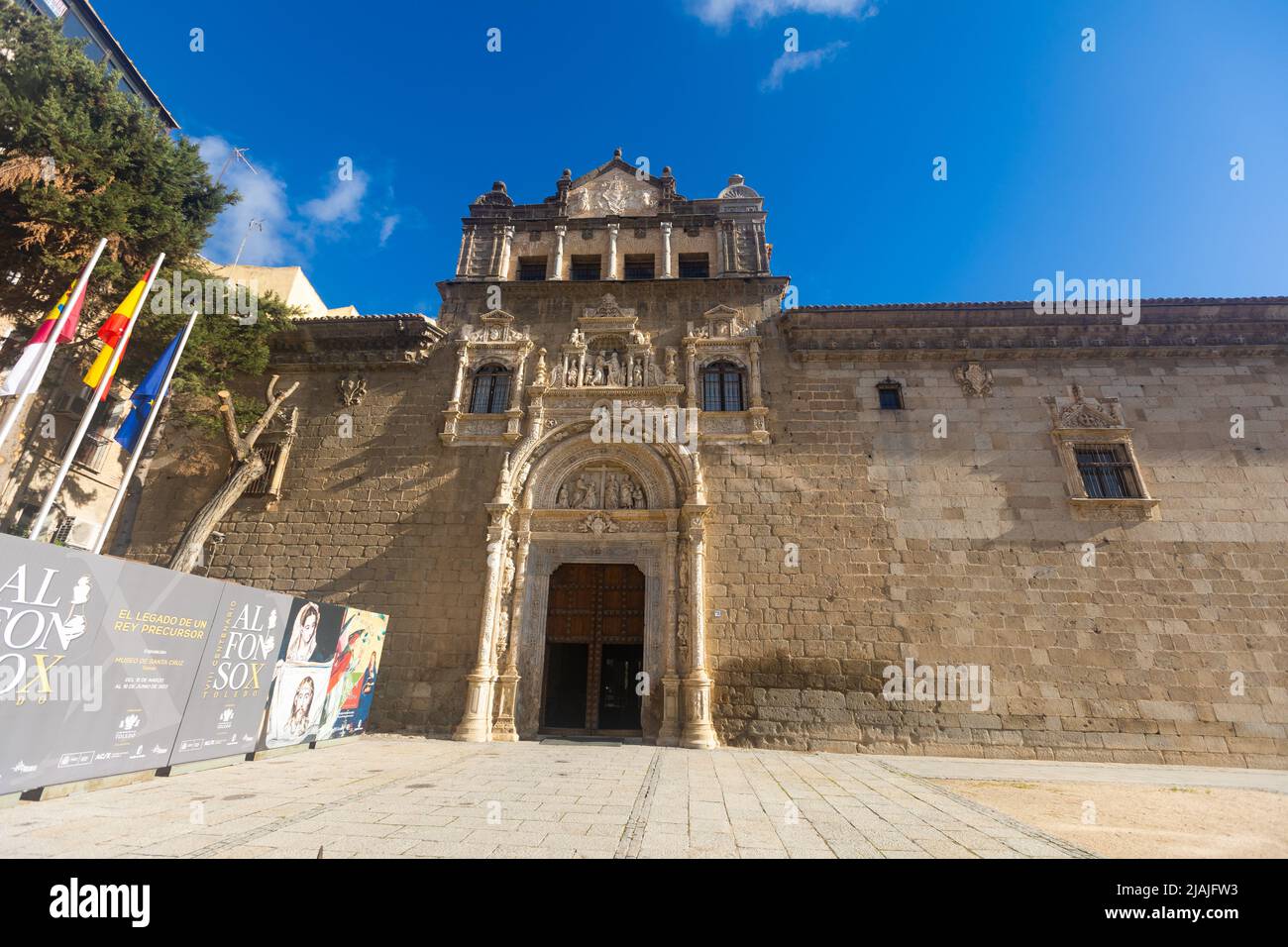 TOLEDO, SPAIN - APRIL 12, 2022: Architectural appearance of Museum of Santa Cruz Stock Photo