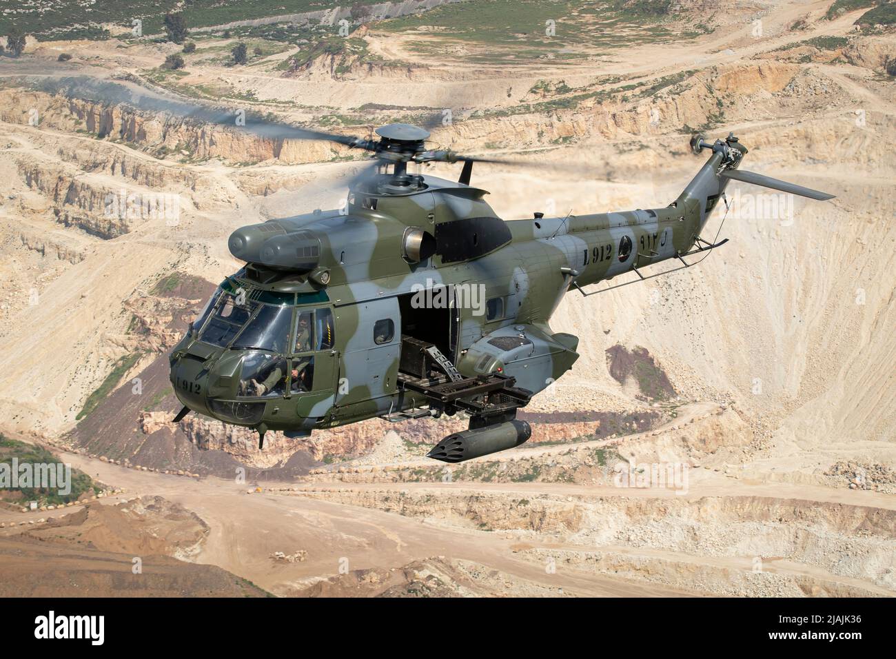A Lebanese Air Force IAR-330 Puma helicopter in flight, Lebanon Stock Photo  - Alamy