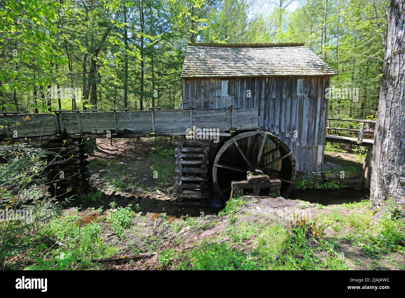 Side view at John Cable grist mill - Great Smoky Mountains National Park, Tennessee Stock Photo