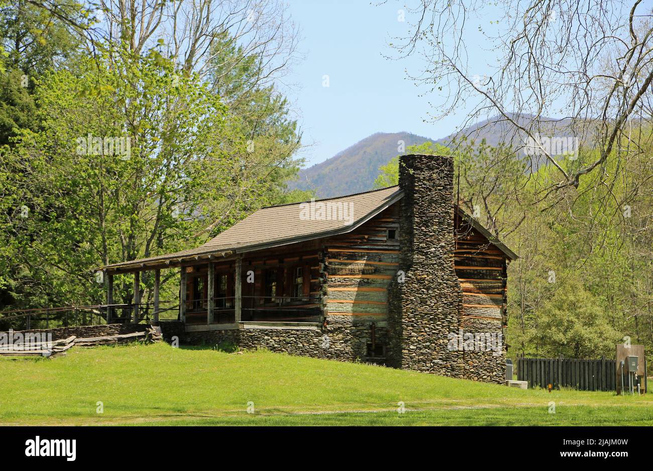 John Oliver cabin - Great Smoky Mountains National Park, Tennessee Stock Photo