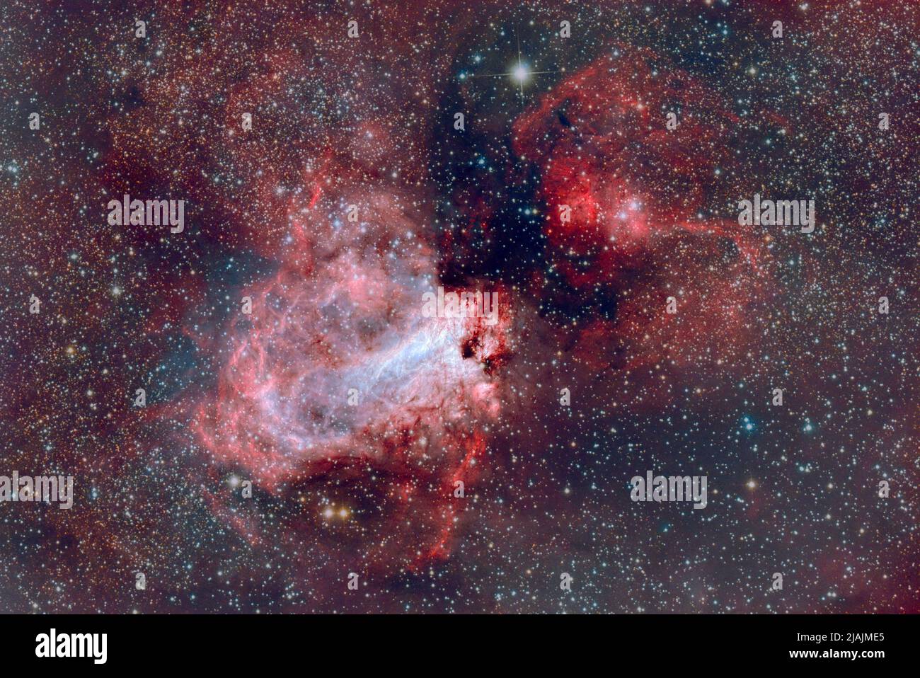 Omega Nebula, Messier 17. Stock Photo
