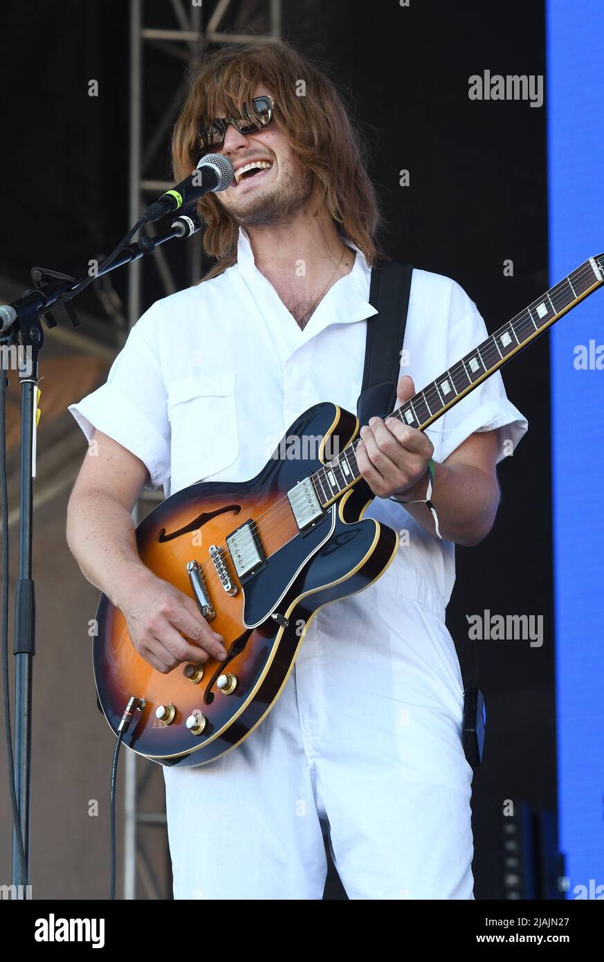 Actor and musician Joe Keery, stage name DJO, is shown performing on ...