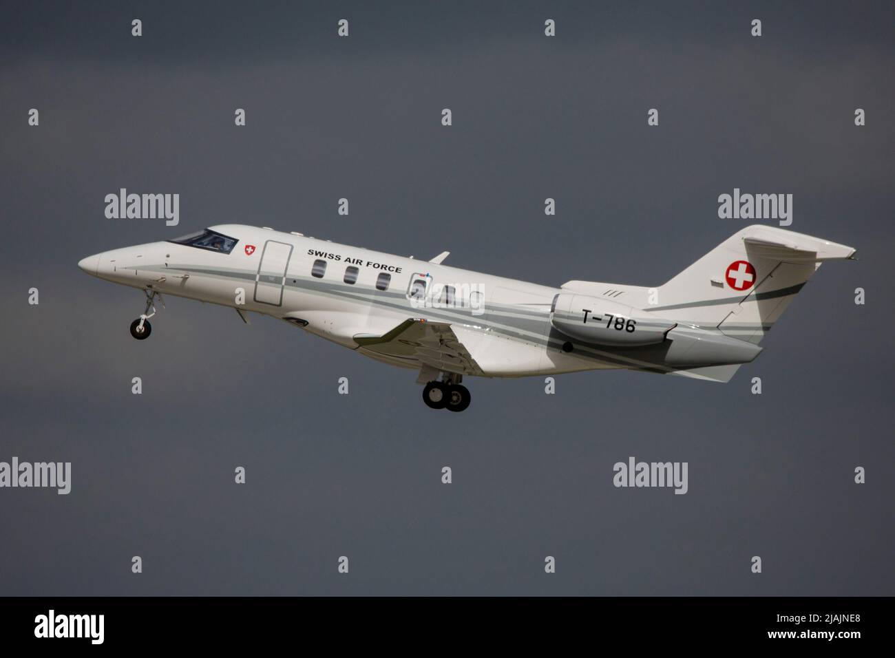 Swiss Air Force PC-24 VIP jet, Dresden, Germany. Stock Photo