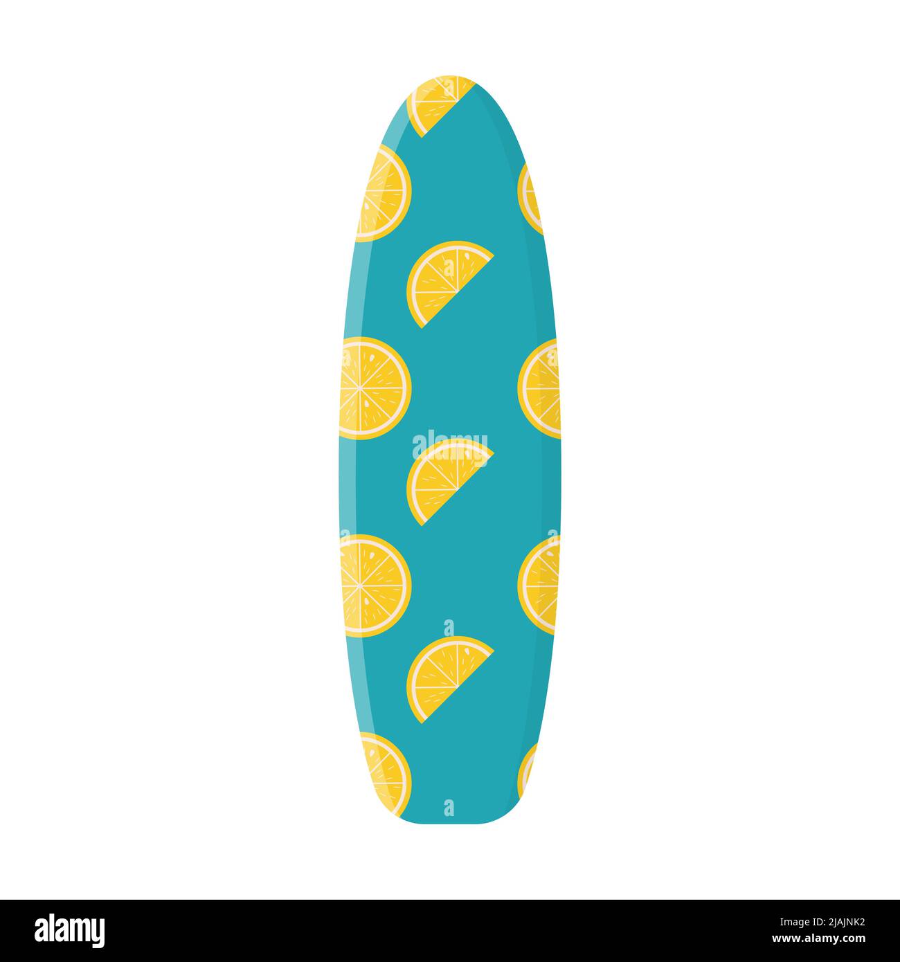 Cartoon surfing board with summer design. Summer sport leisure activity ...