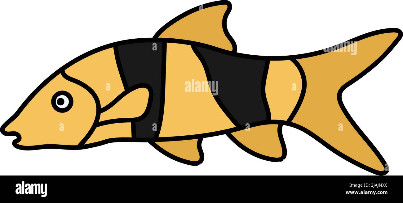 clown loach fish icon design template vector illustration Stock Vector