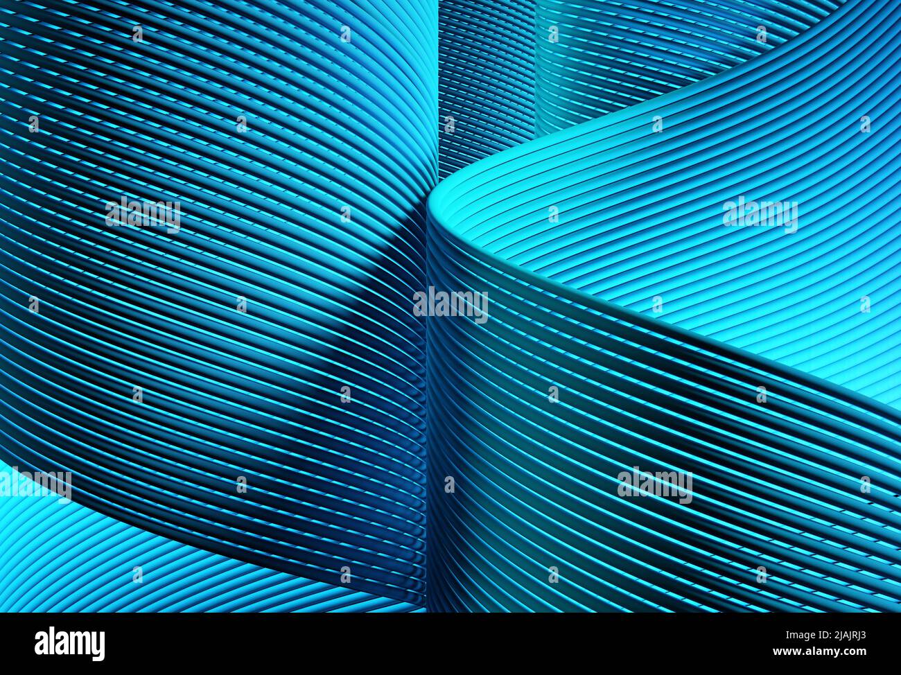 Blue spiral with light, 3d render illustration, 3d abstract background ...