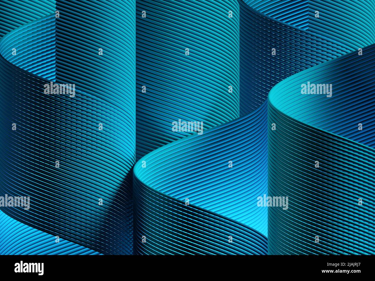 Blue spiral with light, 3d render illustration, 3d abstract background ...