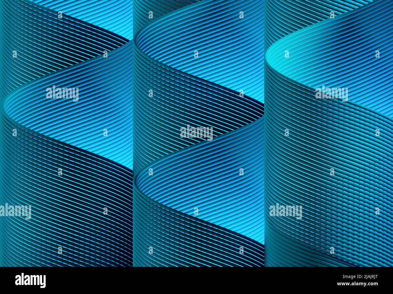 Blue spiral with light, 3d render illustration, 3d abstract background ...
