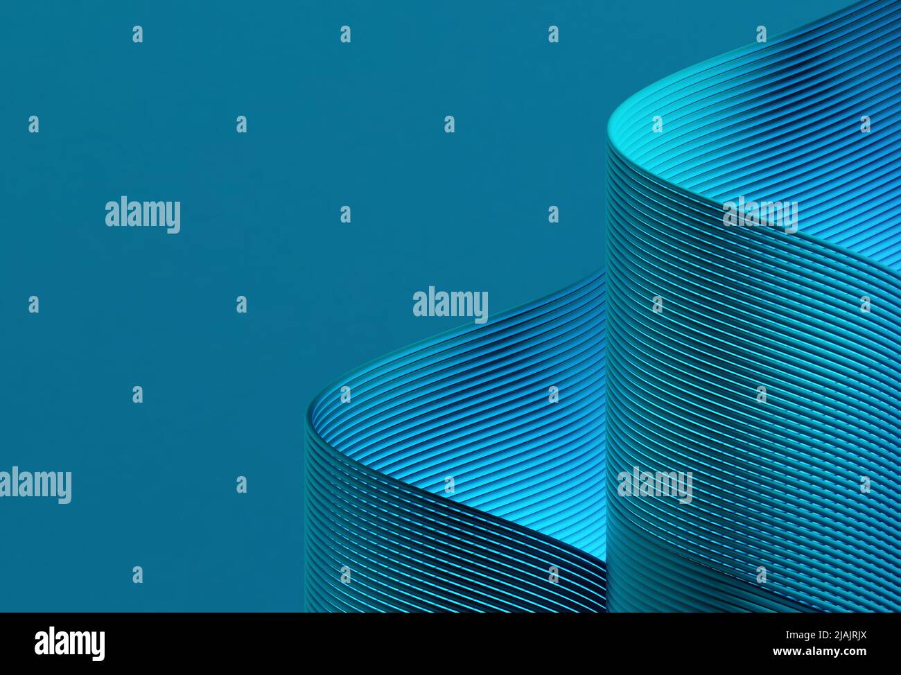 Blue spiral with light, 3d render illustration, 3d abstract background ...